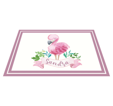 Individuais de mesa com nome flamingo com laço - TenStickers