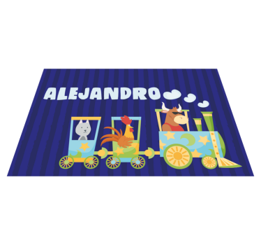 Individuais de mesa infantis animais do trem coloridos - TenStickers