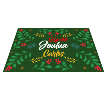 Individuais de mesa de natal com padrão verde festivo - TenStickers