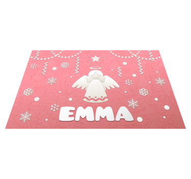 Individuais de mesa em vinil Anjos de natal e árvores co - TenStickers