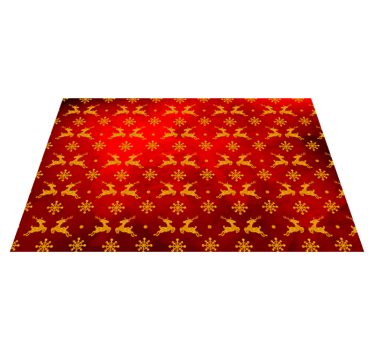 Individuais de mesa de natal com padrão de rena vermelha - TenStickers
