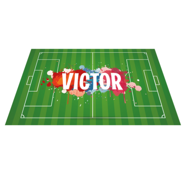 Individuais de mesa em vinil com nome Campo de futebol com nome - TenStickers