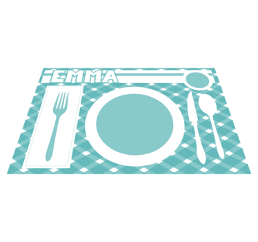 Individuais de mesa em vinil com nome Configuração de placa - TenStickers