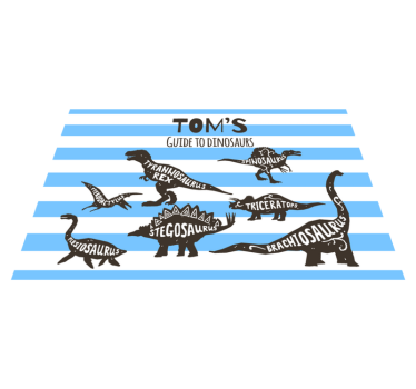 Individuais de mesa em vinil com nome Dinossauros com nomes - TenStickers