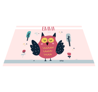Individuais de mesa em vinil com nome Corujas com nome - TenStickers