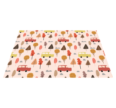 Individuais de mesa em vinil infantis Carros vermelhos com arvore - TenStickers
