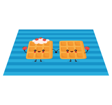 Individuais de mesa infantis amigos felizes de waffle - TenStickers
