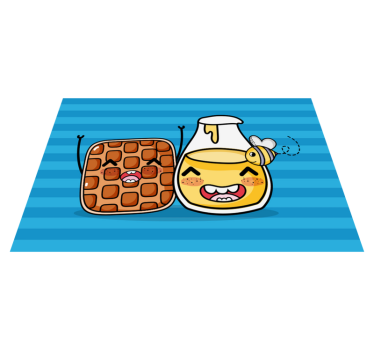 Individuais de mesa infantis waffle e mel fofinhos - TenStickers