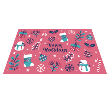 Individuais de mesa de natal com padrões festivos divertidos - TenStickers