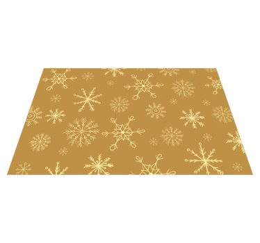 Individuais de mesa em vinil de Natal Flocos de neve dourados - TenStickers
