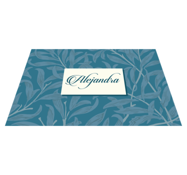 Individuais de mesa com nome design de folha elegante - TenStickers