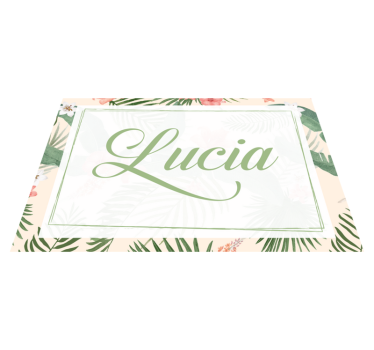 Individuais de mesa em vinil com nome Moldura florida - TenStickers