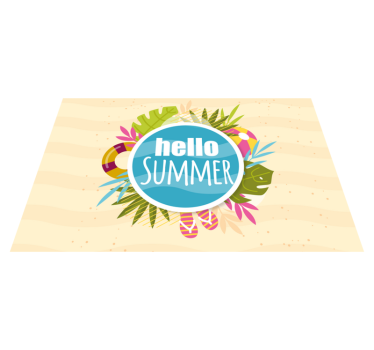 Individuais de mesa em vinil com nome Olá verão - TenStickers