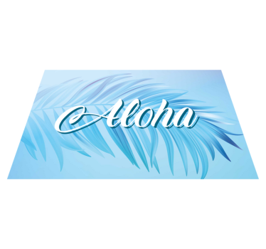 Individuais de mesa em vinil com nome Aloha personalizável - TenStickers