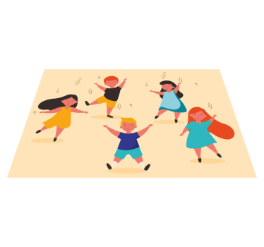 Individuais de mesa infantis crianças dançando com alegria - TenStickers