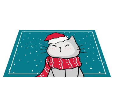 Individuais de mesa de natal gato feliz de natal - TenStickers