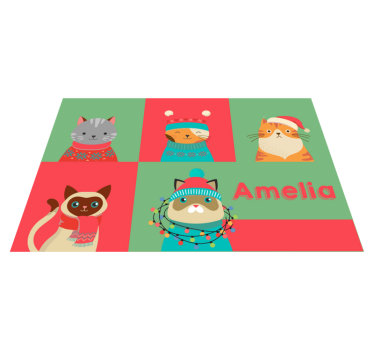 Individuais de mesa infantis gatos cartunizados fofos - TenStickers