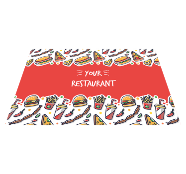 Individuais de mesa em vinil com nome Fast food com nome - TenStickers