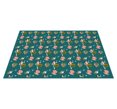 Individuais de mesa infantis com padrão de conchas de sereia - TenStickers