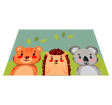 Individuais de mesa infantis amigos animais fofos - TenStickers