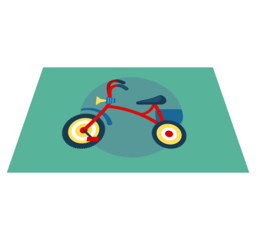 Individuais de mesa infantis triciclo com buzina - TenStickers