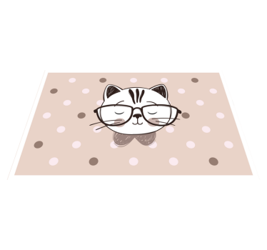 Individuais de mesa infantis gato com Óculos - TenStickers