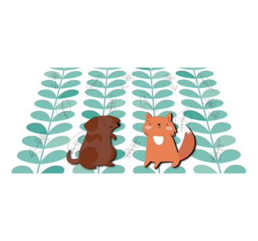 Individuais de mesa infantis companheiros animais fofos - TenStickers