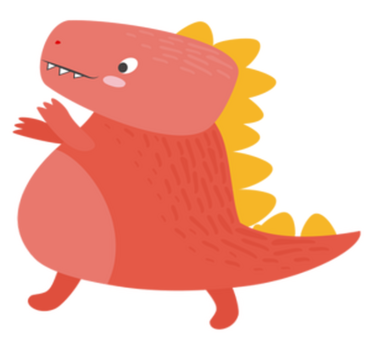 Individuais de mesa infantis com personagem dinossauro fofo - TenStickers