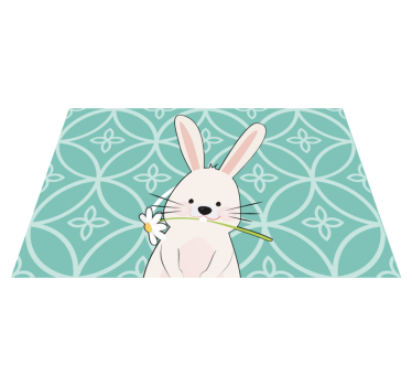Individuais de mesa infantis coelhinho fofo com flor - TenStickers