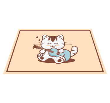 Individuais de mesa infantis personagem gato musical - TenStickers
