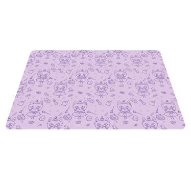 Individuais de mesa infantis com estampa de gato divertido - TenStickers