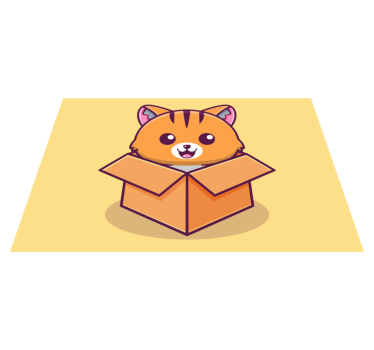 Individuais de mesa infantis caixa do gato feliz - TenStickers