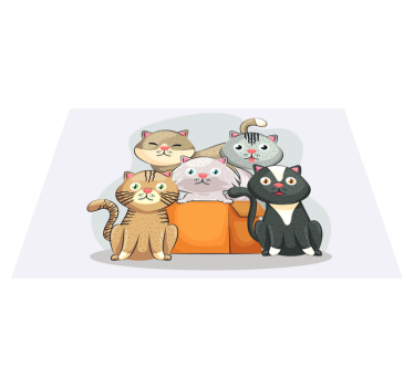 Individuais de mesa em vinil infantis Gatos na caixa - TenStickers