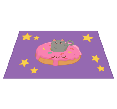 Individuais de mesa infantis donut de gato fofo - TenStickers