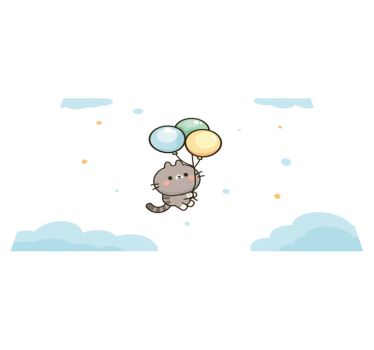 Individuais de mesa infantis balões de gato fofos - TenStickers
