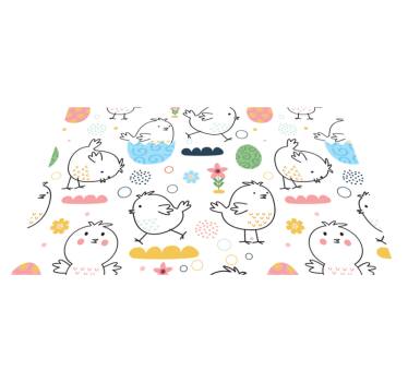 Individuais de mesa infantis com padrões de pássaros fofos - TenStickers