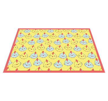 Individuais de mesa em vinil infantis Padrão de pintinho amarelo - TenStickers