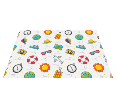 Individuais de mesa infantis elementos de viagem divertidos - TenStickers