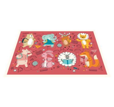 Individuais de mesa infantis amigos animais coloridos - TenStickers