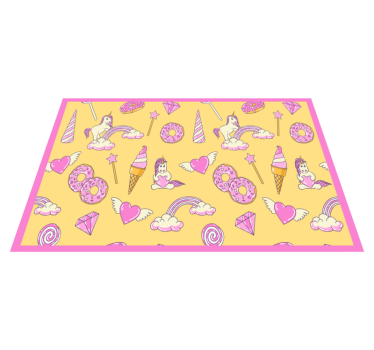 Individuais de mesa infantis diversão de unicórnio - TenStickers