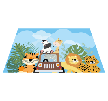 Individuais de mesa infantis cena de safari animal - TenStickers