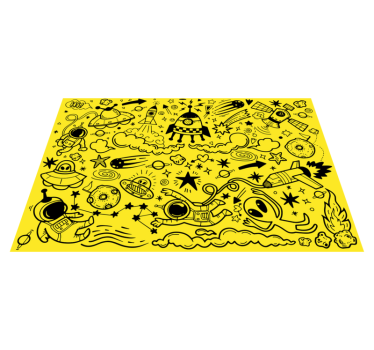 Individuais de mesa infantis padrões de aventura espacial - TenStickers
