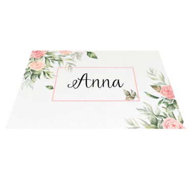 Individuais de mesa com nome florais personalizáveis - TenStickers