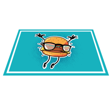 Individuais de mesa infantis personagem hambúrguer saltador - TenStickers
