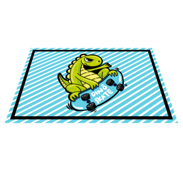 Individuais de mesa infantis aventura do dino no skate - TenStickers