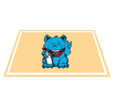Individuais de mesa infantis gato azul alegre - TenStickers
