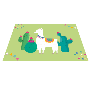 Individuais de mesa infantis lhama com cactos - TenStickers