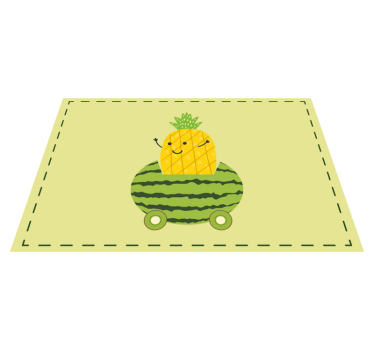 Individuais de mesa infantis veículo abacaxi melancia - TenStickers
