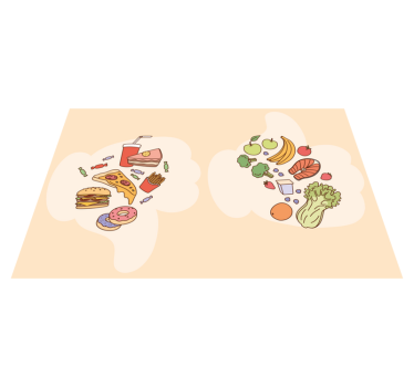 Individuais de mesa infantis com elementos de comida - TenStickers