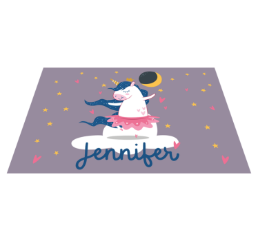 Individuais de mesa infantis noite de dança do unicórnio - TenStickers